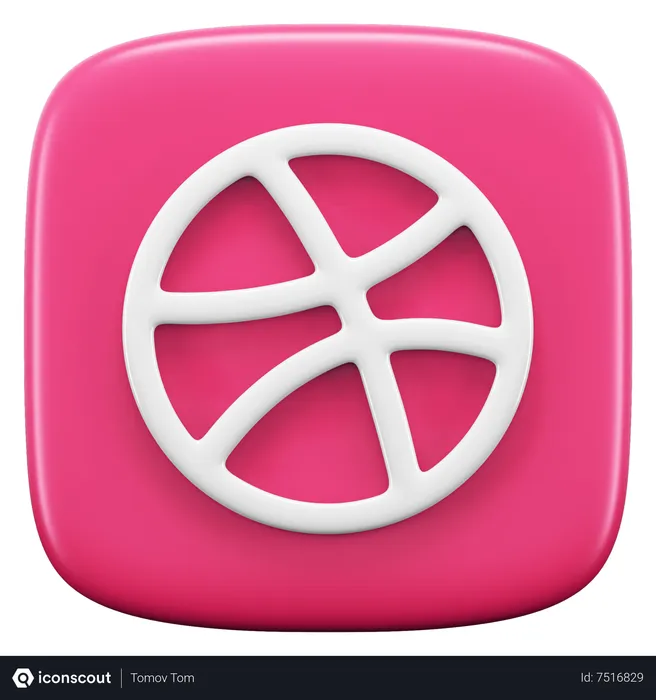 Free Dribble Logo 3D Icon