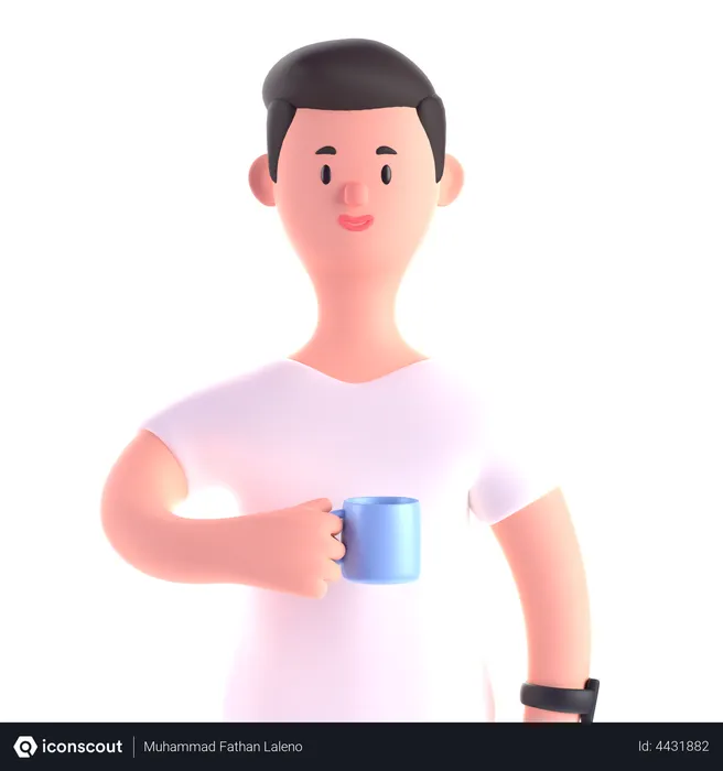 Free Empresario sosteniendo una taza  3D Icon