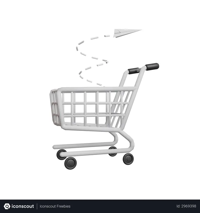 Free Empty Cart  3D Illustration