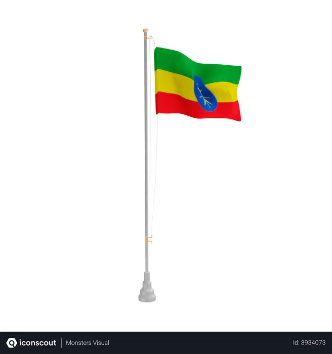 Free Ethiopia Flag 3D Flag