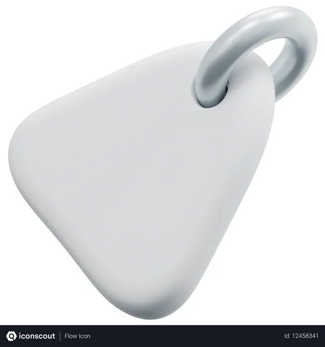 Free Etiqueta triangular arredondada em branco  3D Icon