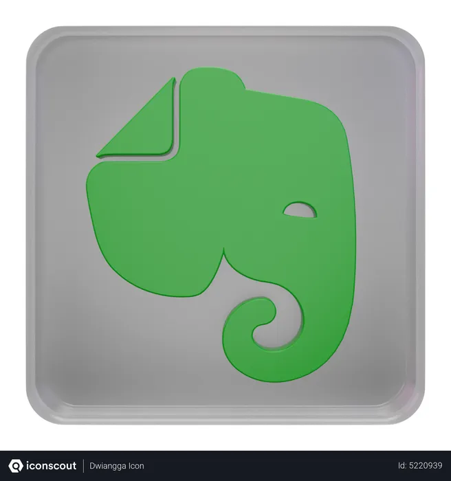 Free Evernote Logo 3D Icon