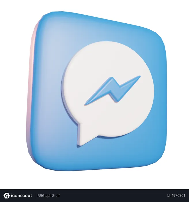 Free Facebook Messenger Logo 3D Icon