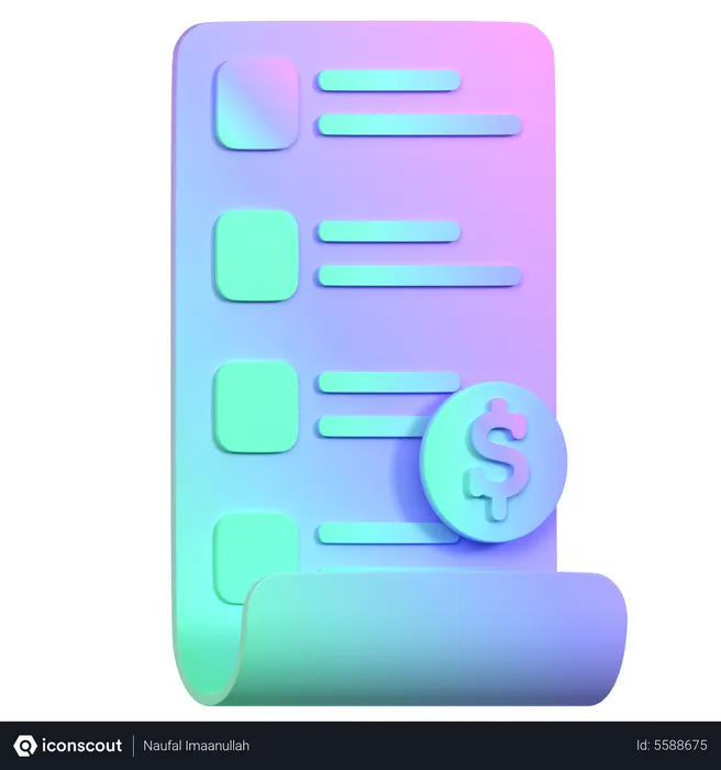 Free Facture d'achat  3D Icon