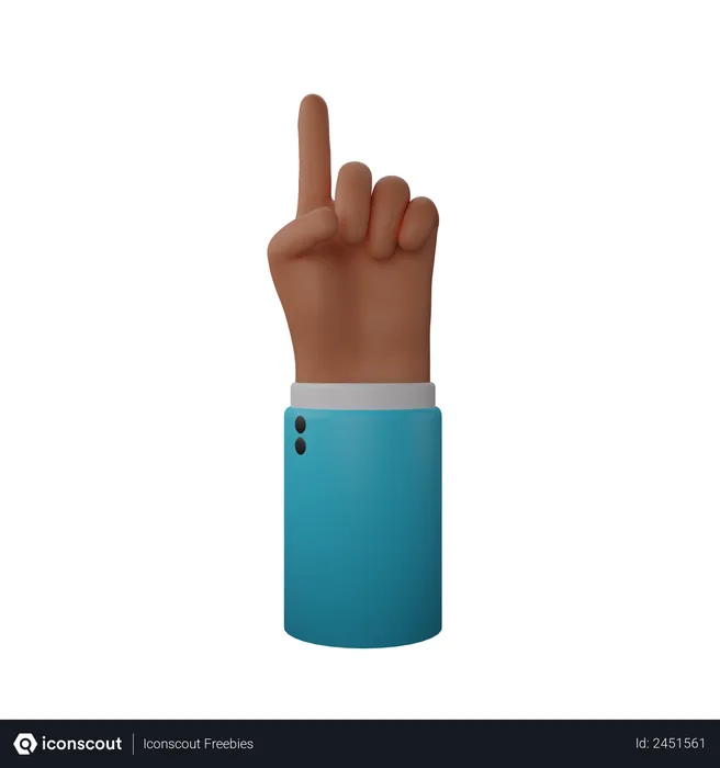 Free Finger up gesture  3D Illustration