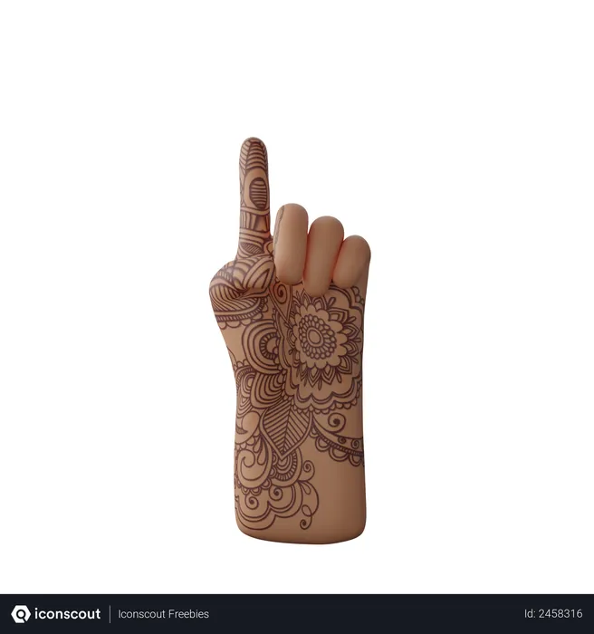 Free Finger up gesture  3D Illustration