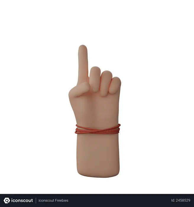 Free Finger up gesture  3D Illustration