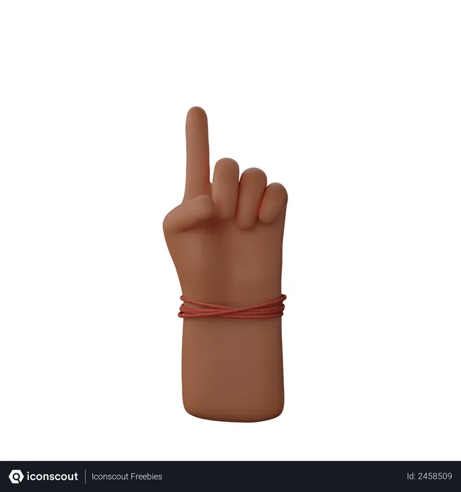 Free Finger up gesture  3D Illustration