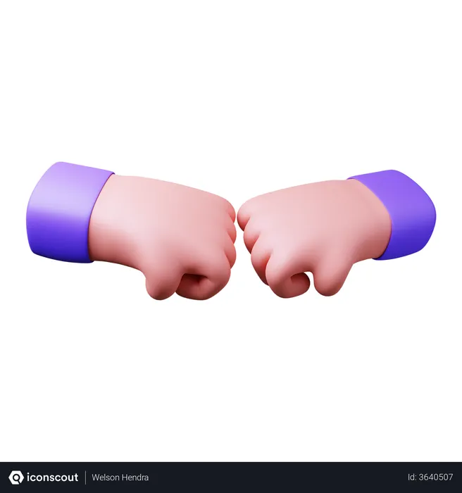Free Fist Bump Gesture  3D Illustration