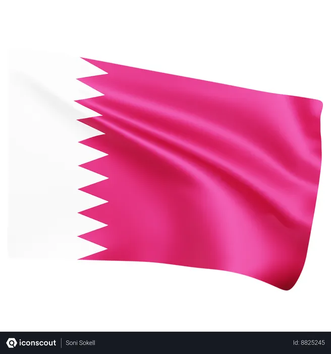 Free Flag of Bahrain  3D Icon