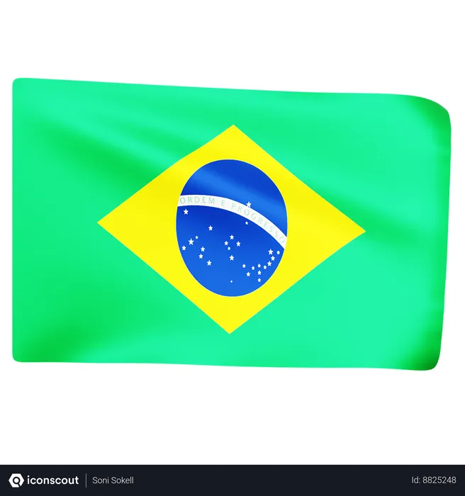 Free Flag of Brazil  3D Icon