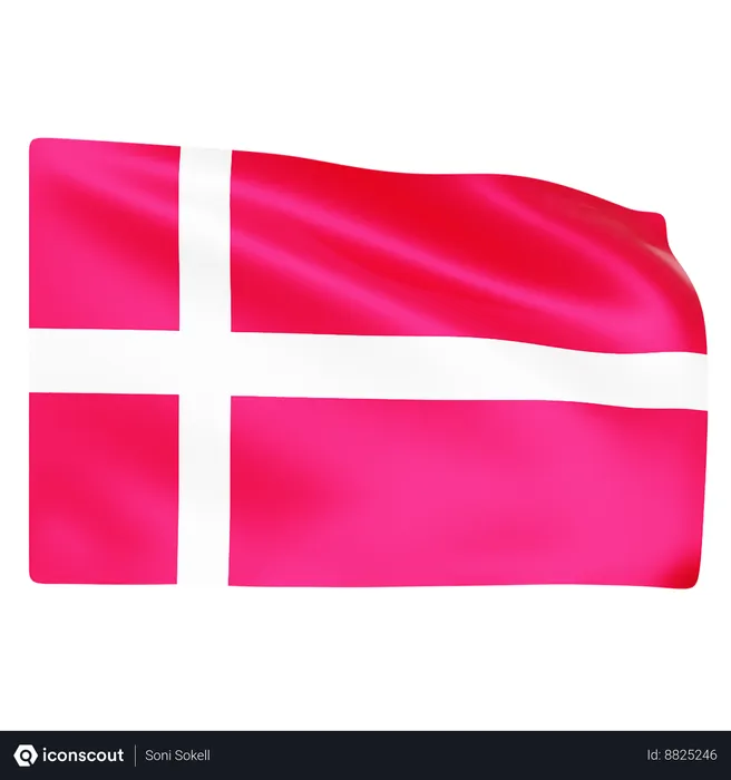 Free Flag of Denmark  3D Icon