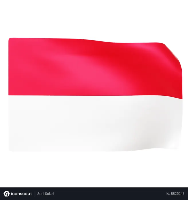 Free Flag of Indonesia  3D Icon