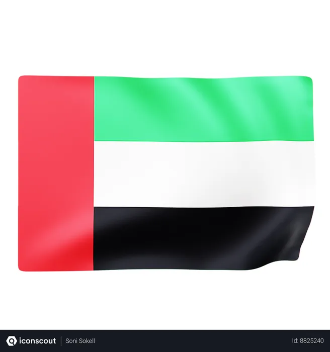 Free Flag of the United Arab Emirates  3D Icon