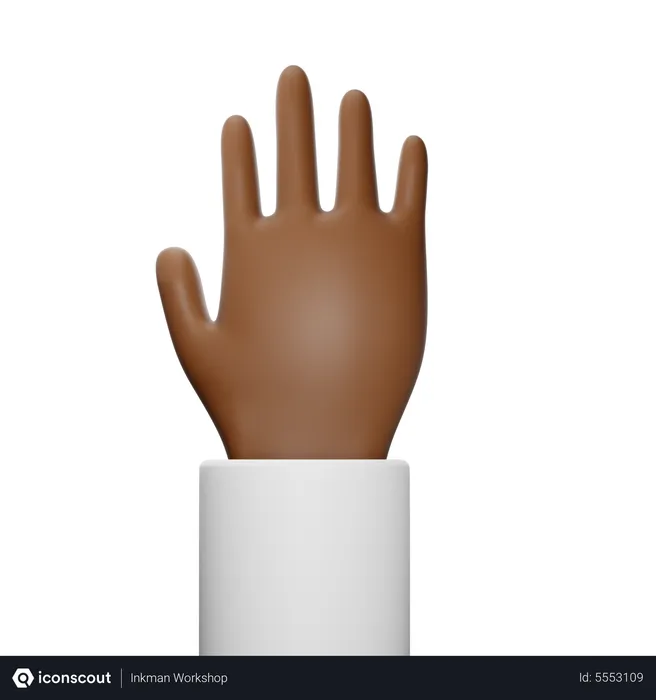 Free Four Finger Hand Gesture  3D Icon