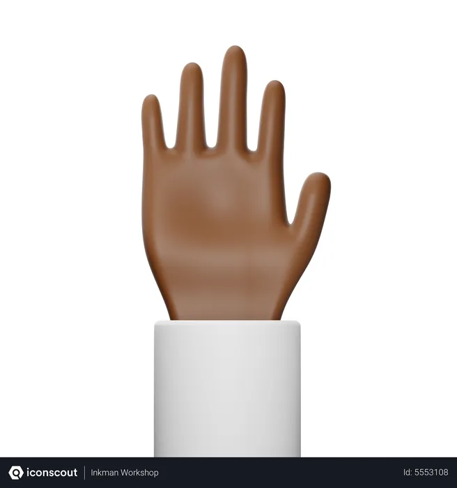 Free Four Finger Hand Gesture  3D Icon
