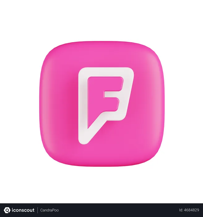 Free Foursquare Logo 3D Icon download in PNG, OBJ or Blend format