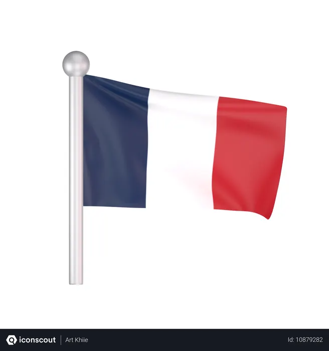 Free France Flag  3D Icon