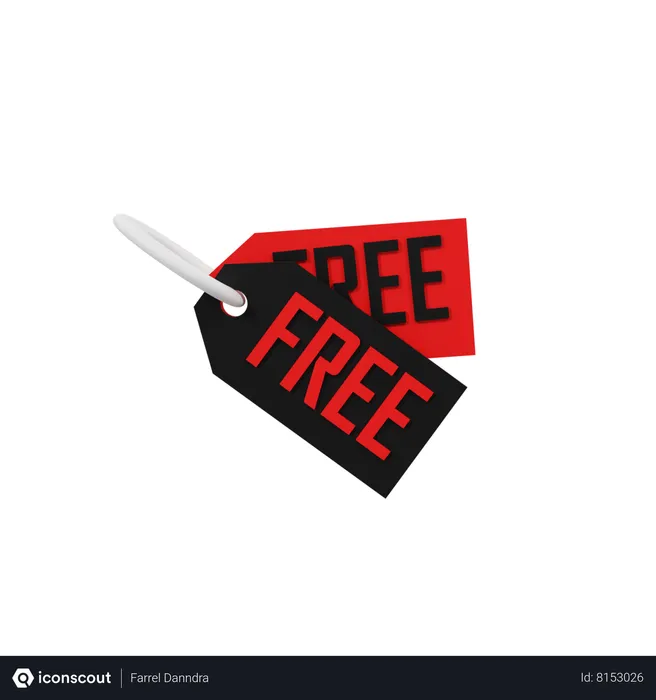 Free Free Tag  3D Icon