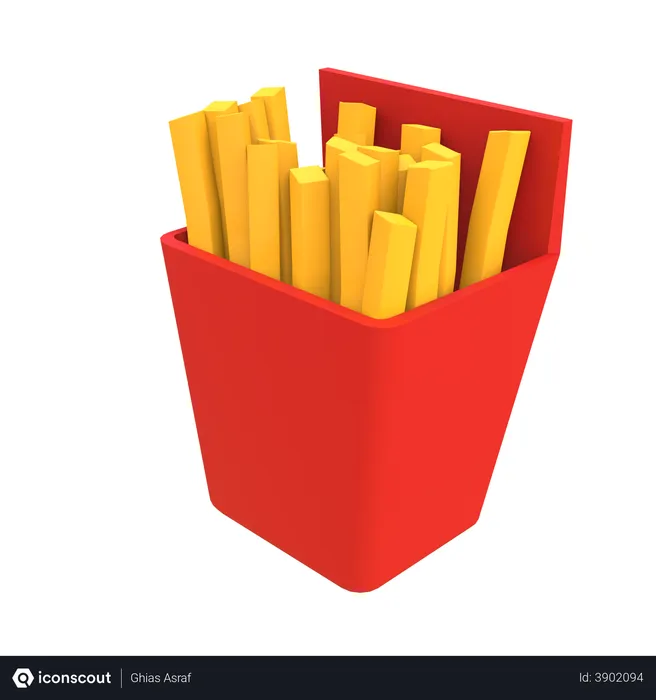 Free French Fries  3D Illustration