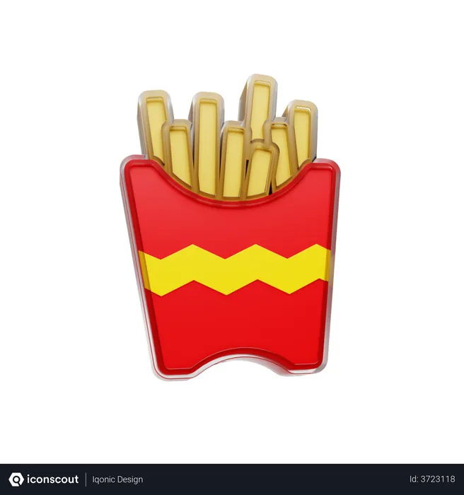 Free French Fries  3D Illustration