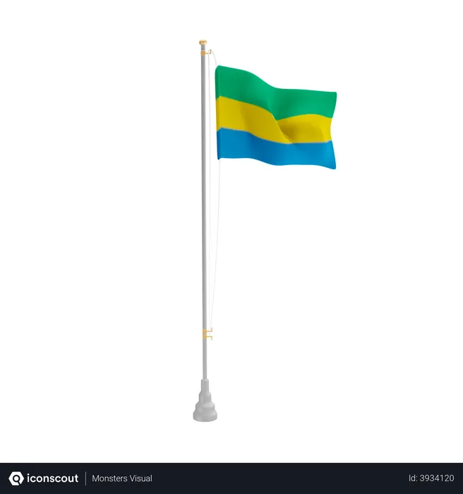 Free Gabon Flag 3D Illustration
