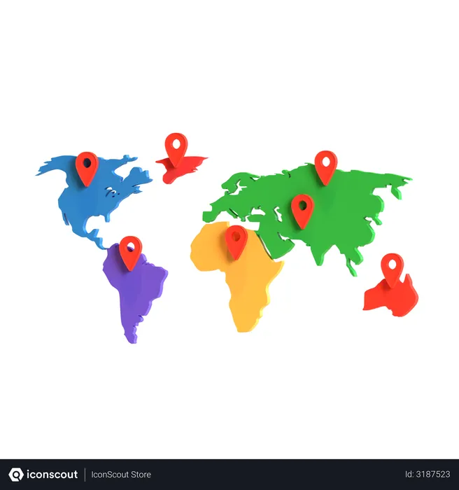 Free Geographical Location  3D Icon