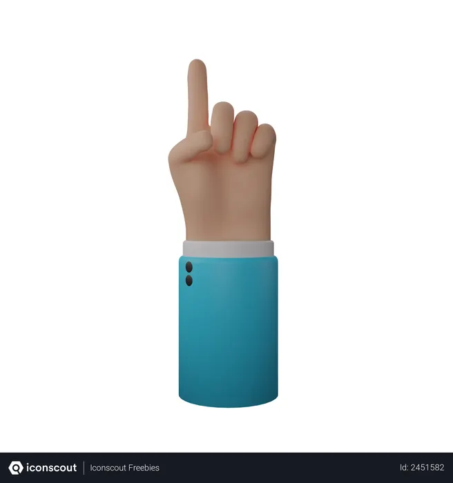 Free Geste du doigt vers le haut  3D Icon