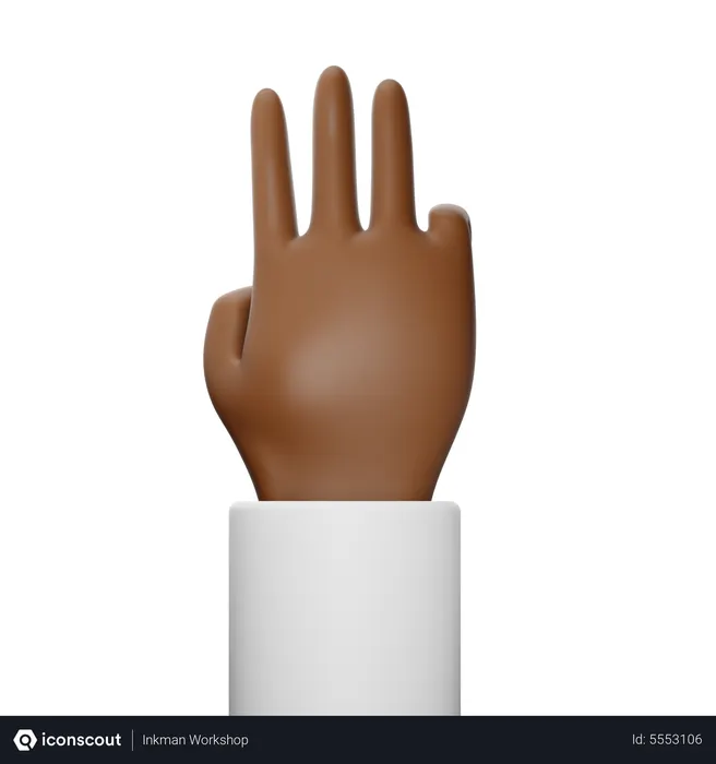 Free Gesto de mão com três dedos  3D Icon