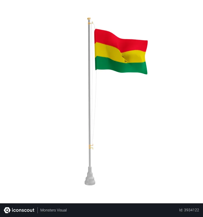 Free Ghana Flag 3D Illustration