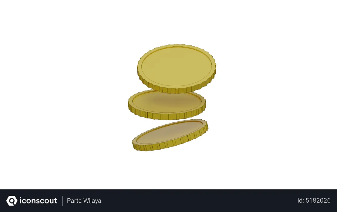 Free Gold Coins  3D Icon