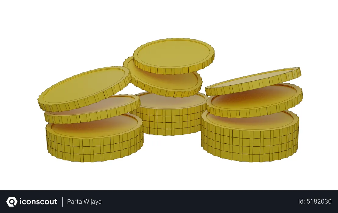 Free Gold Coins Stack  3D Icon