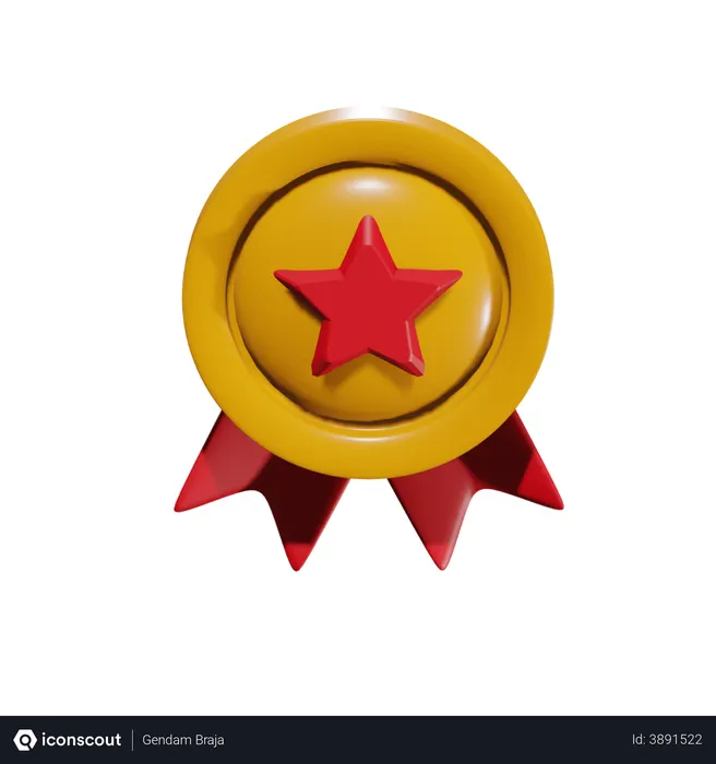 Free Gold Medal  3D Icon