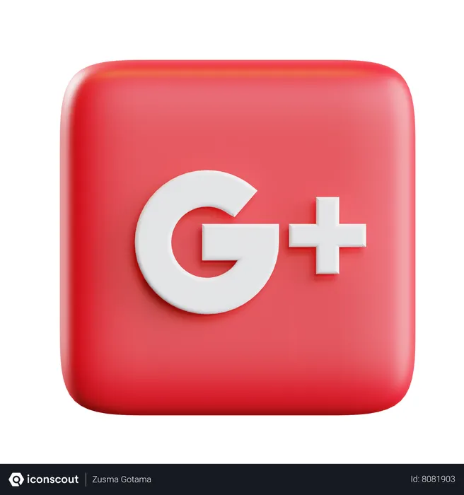 Free Gooogle plus Logo 3D Icon