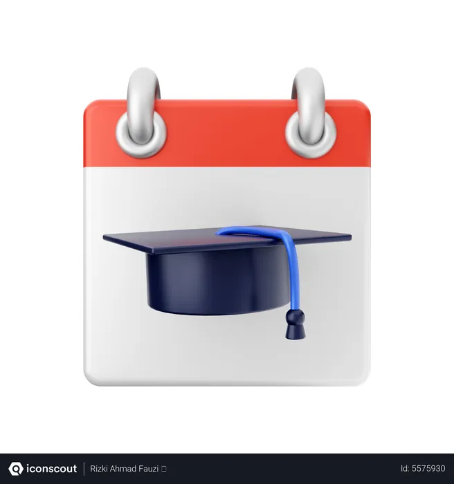 Free Graduation Hat Calendar  3D Icon