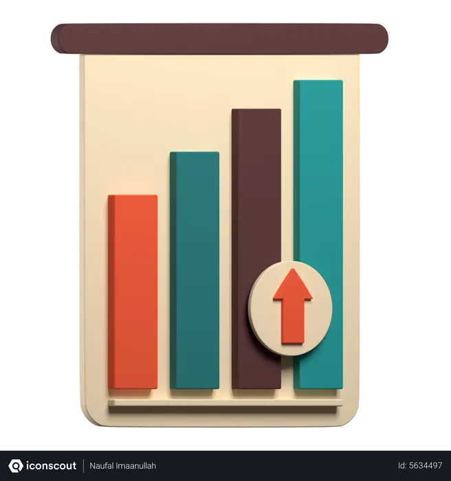 Free Gráfico de aumento  3D Icon