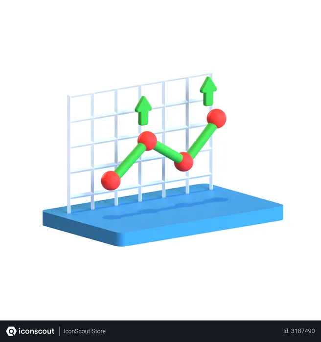 Free Gráfico de crescimento  3D Icon