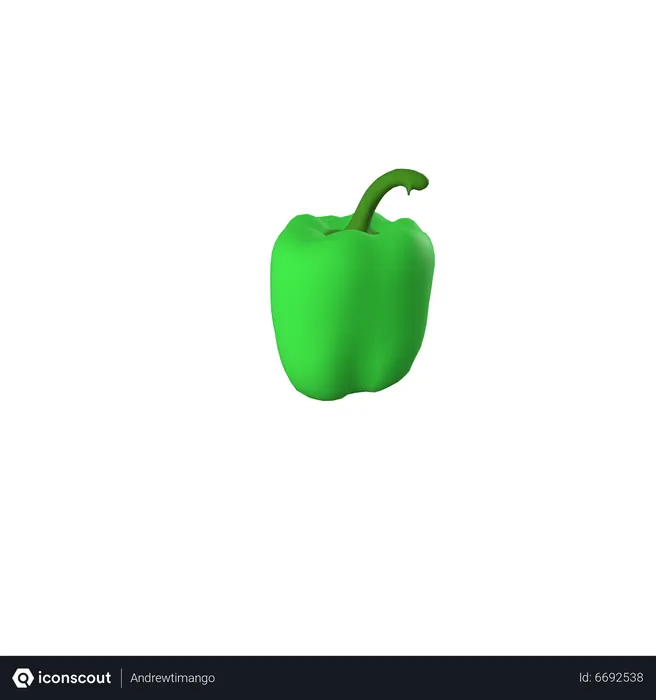 Free Green Pepper  3D Icon