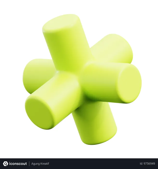 Free Green Tube Abstract Shapes  3D Icon