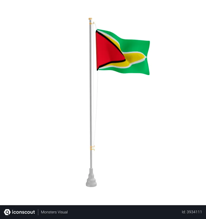 Free Guyana Flag 3D Flag