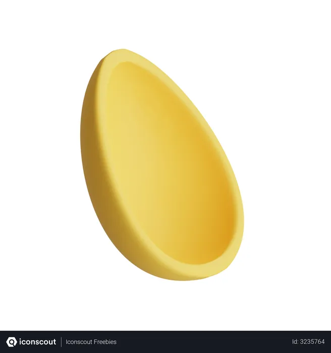 Free Half Egg Shape  3D Illustration