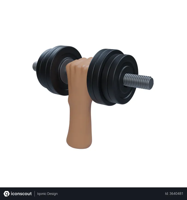 Free Hand Holding Dumbbell  3D Icon