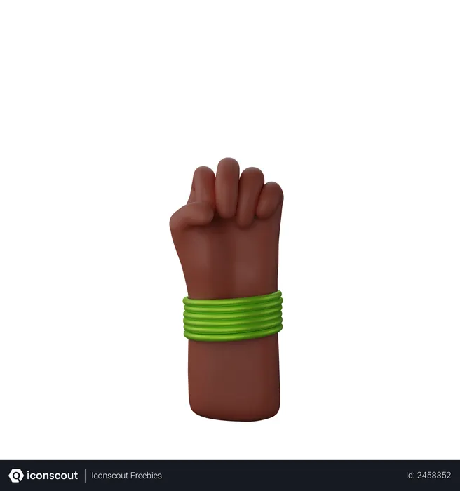 Free Hand mit Armreifen, die das Solidaritätsfaustzeichen zeigen  3D Icon