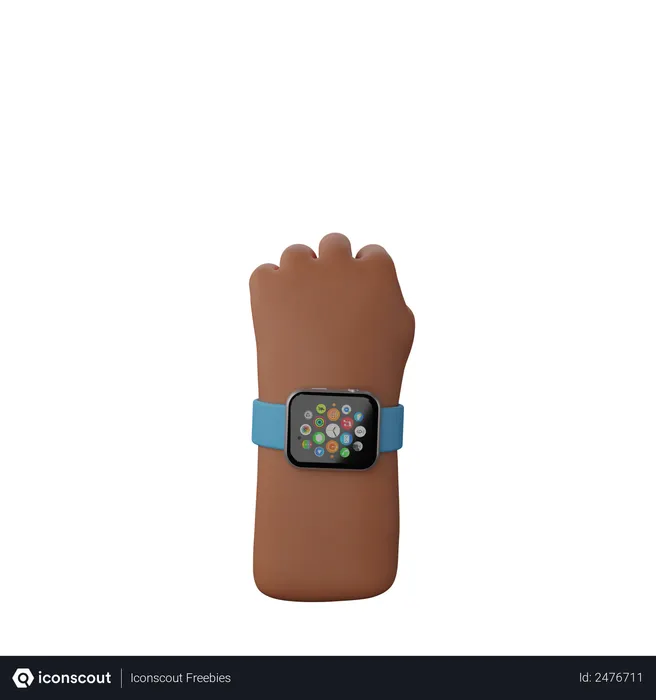 Free Hand mit Fitnessuhr mit Solidaritätsfaustzeichen  3D Icon