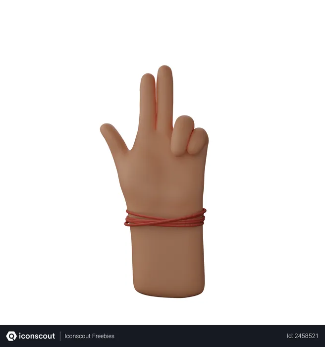Free Hand showing gun sign with finger 3D Illustration