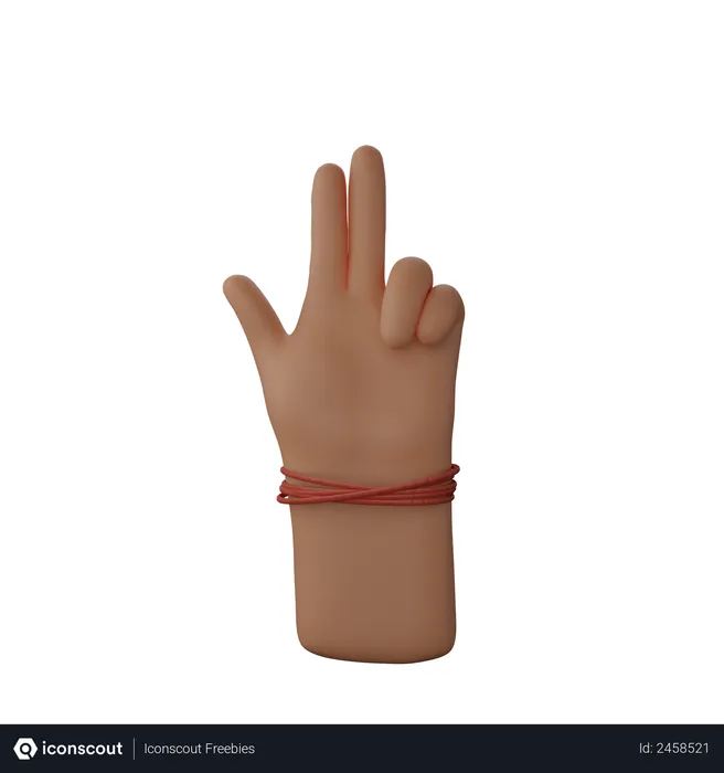 Free Hand showing gun sign with finger  3D Illustration