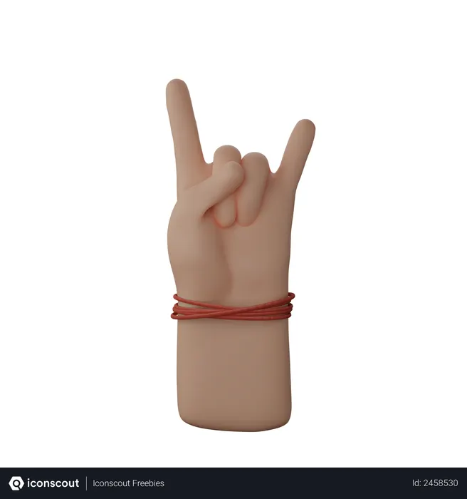 Free Hand showing rock and roll sign  3D Illustration