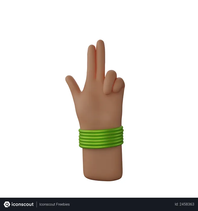 Free Hand with bangles showing Finger Gun Sign  3D Illustration