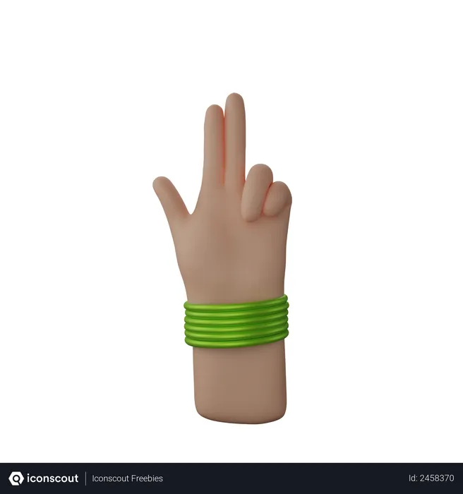 Free Hand with bangles showing Finger Gun Sign  3D Illustration