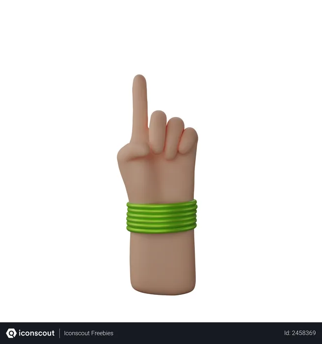 Free Hand with bangles showing finger up gesture  3D Illustration